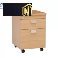 Hộc di động gỗ công nghiệp melamine có 2 ngăn kéo HRM1D1F